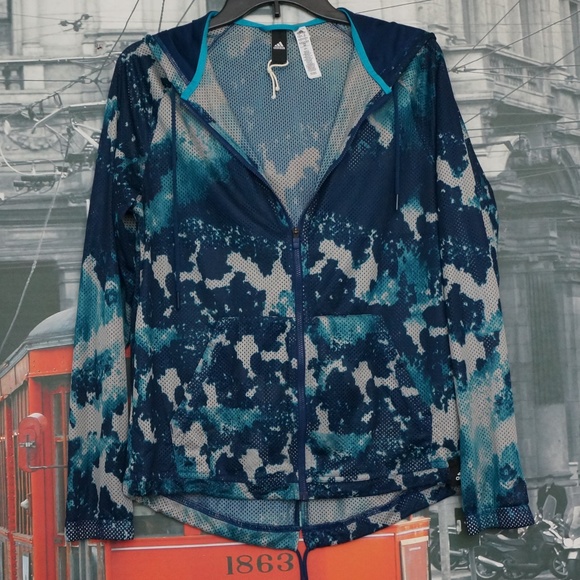 adidas Jackets & Blazers - Adidas Sport Blue & Gray Lightweight Mesh Jacket